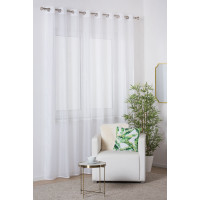 Firana z kółkami pasek SIMPLE CHIC 280x300 biały
